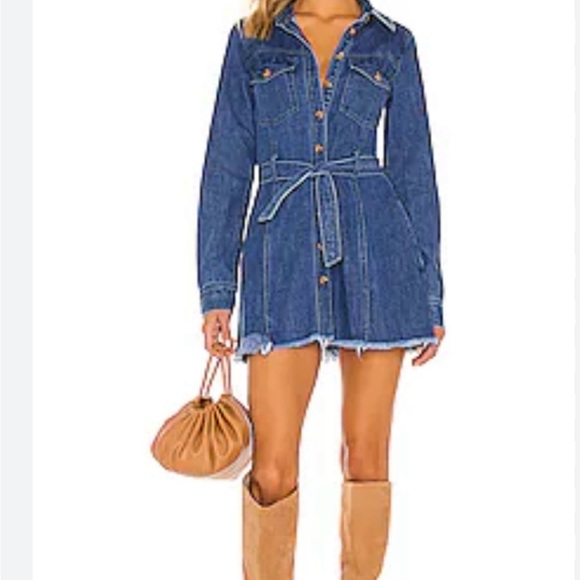 Show Me Your Mumu Durango mini dress River Blue XL button down belted - Picture 10 of 10